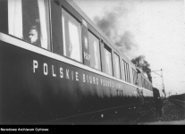 Wgon kolejowy Orbisu. Lata 1946-1948.