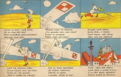 Przedwojenny komiks "Koziołek Matołek" przedstawiający m.in. przedwojenne stare miasto w Warszawie